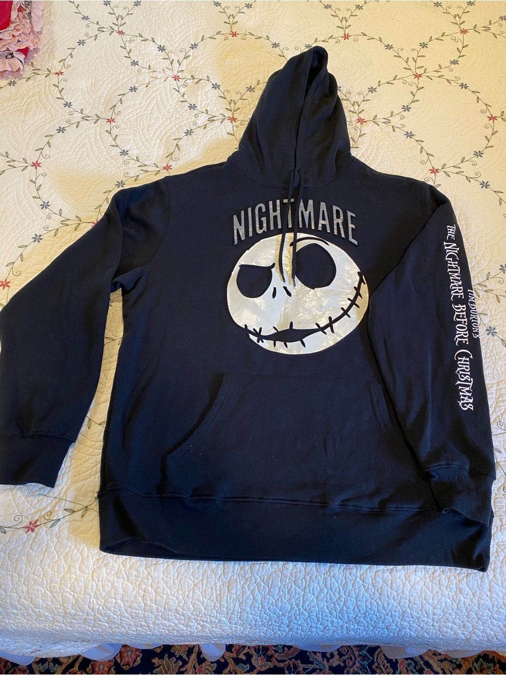 Disney Black Nightmare Before Christmas Jack Skellington Zip-Up Hoodie